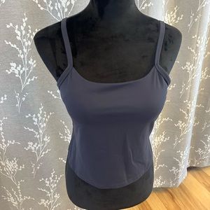 FLX crop top , size medium.  Built-in bra. Charcoal/blueish in color. NWOT.